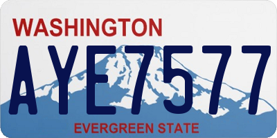 WA license plate AYE7577