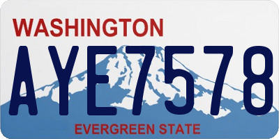 WA license plate AYE7578