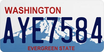 WA license plate AYE7584