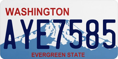 WA license plate AYE7585
