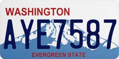 WA license plate AYE7587