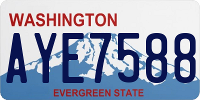 WA license plate AYE7588