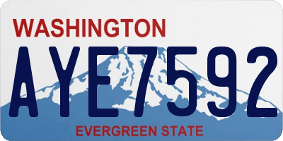 WA license plate AYE7592
