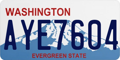 WA license plate AYE7604