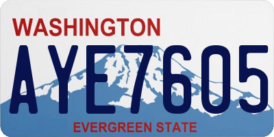 WA license plate AYE7605