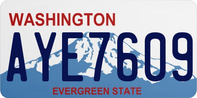 WA license plate AYE7609