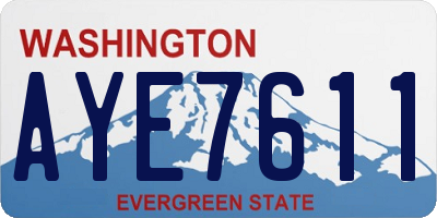 WA license plate AYE7611