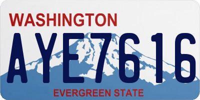 WA license plate AYE7616