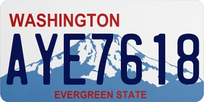 WA license plate AYE7618