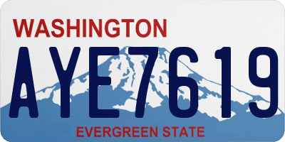WA license plate AYE7619