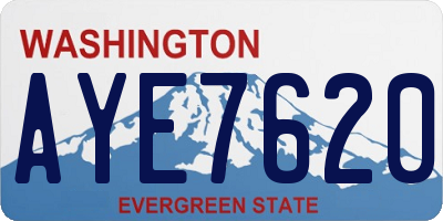WA license plate AYE7620
