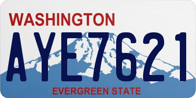 WA license plate AYE7621