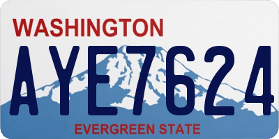 WA license plate AYE7624