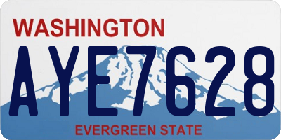 WA license plate AYE7628