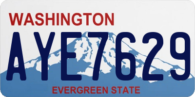 WA license plate AYE7629