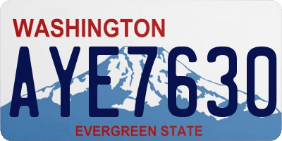 WA license plate AYE7630