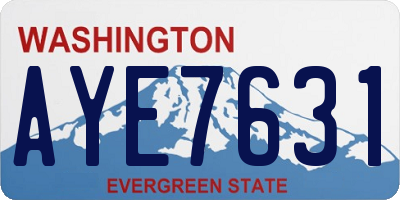 WA license plate AYE7631