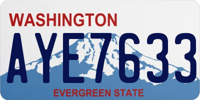 WA license plate AYE7633