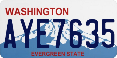 WA license plate AYE7635