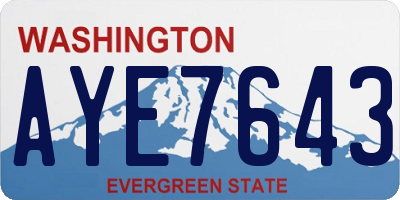 WA license plate AYE7643