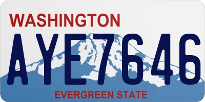 WA license plate AYE7646