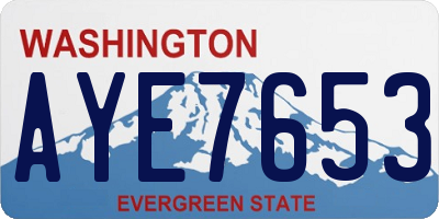 WA license plate AYE7653