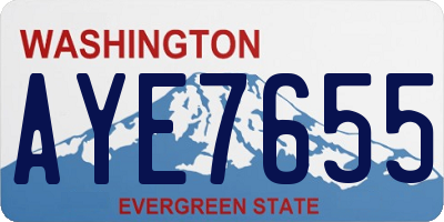 WA license plate AYE7655