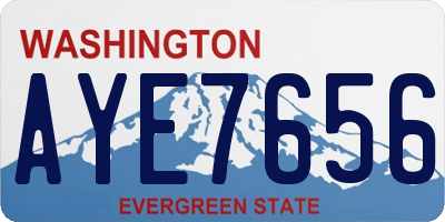 WA license plate AYE7656