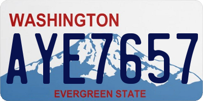 WA license plate AYE7657