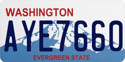 WA license plate AYE7660
