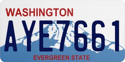 WA license plate AYE7661