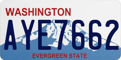 WA license plate AYE7662
