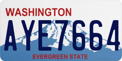 WA license plate AYE7664
