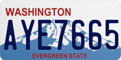 WA license plate AYE7665