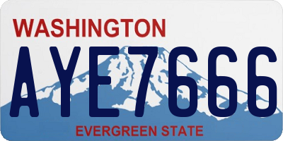 WA license plate AYE7666