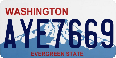 WA license plate AYE7669