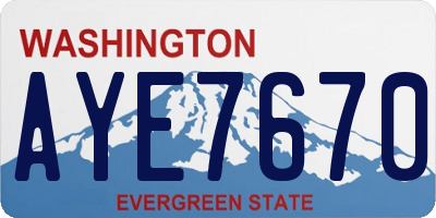 WA license plate AYE7670