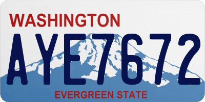 WA license plate AYE7672