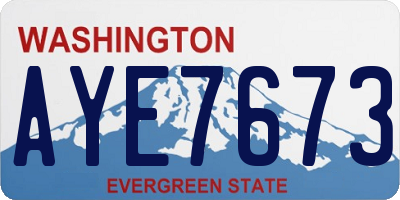 WA license plate AYE7673