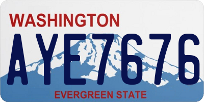 WA license plate AYE7676