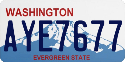 WA license plate AYE7677
