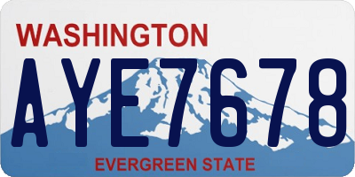 WA license plate AYE7678