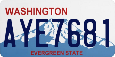 WA license plate AYE7681
