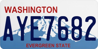 WA license plate AYE7682