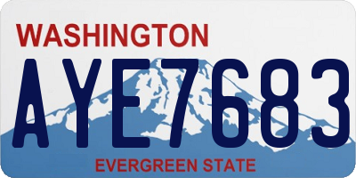 WA license plate AYE7683