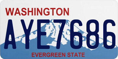 WA license plate AYE7686