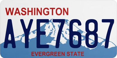 WA license plate AYE7687