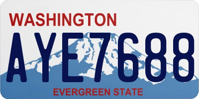 WA license plate AYE7688