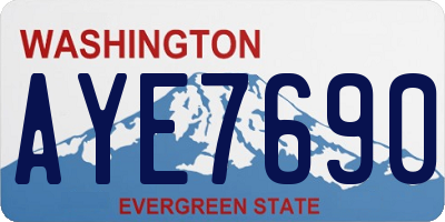 WA license plate AYE7690
