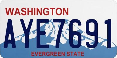 WA license plate AYE7691